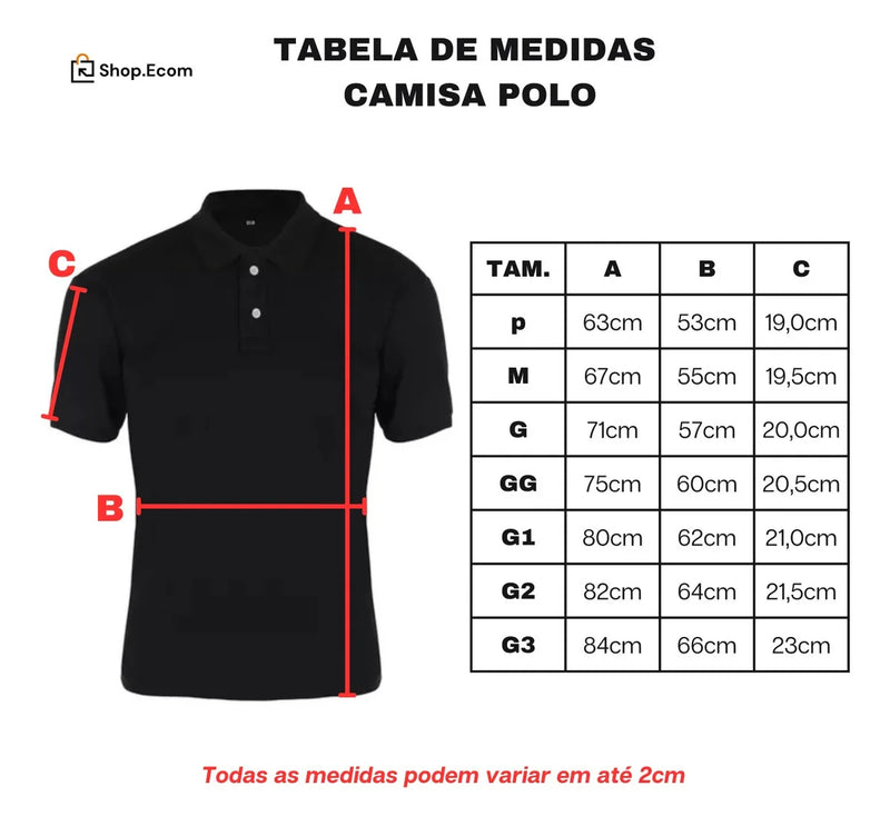 KIT 3 CAMISAS GOLA POLO BASICA ALGODÃO PIQUET PLUS SIZE